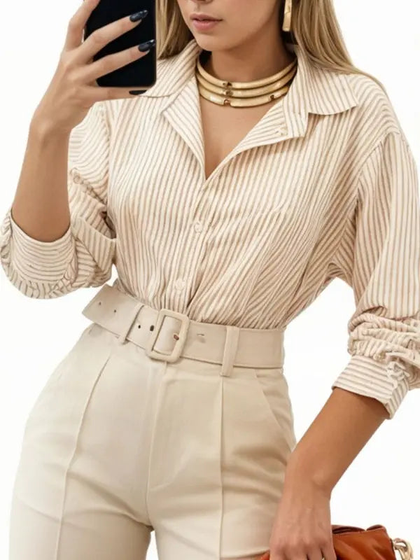 (KIT COM 3) Camisa Feminina Manga Longa Estilosa